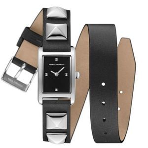 Rebecca Minkoff Black Studded Wraparound Watch